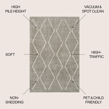 Catala Moroccan Diamond Shag Area Rug